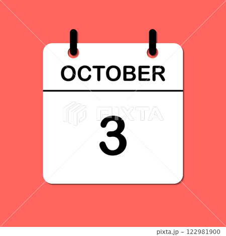 October 3. Daily Calendar icon for design. Simple design for business brochure, flyer, print media, advertisement. Easily editable 122981900