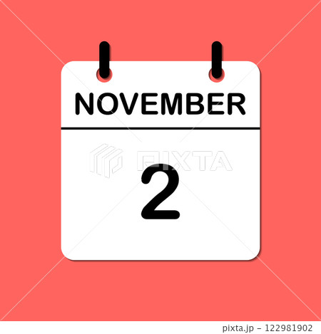 November 2. Daily Calendar icon for design. Simple design for business brochure, flyer, print media, advertisement. Easily editable November 2. Daily Calendar icon for design. Simple design for business brochure, flyer, print media, advertisement. Easily editable 122981902