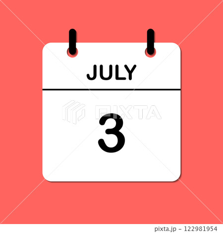 July 3. Daily Calendar icon for design. Simple design for business brochure, flyer, print media, advertisement. Easily editable 122981954