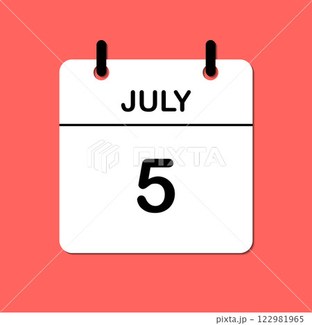 July 5. Daily Calendar icon for design. Simple design for business brochure, flyer, print media, advertisement. Easily editable July 5. Daily Calendar icon for design. Simple design for business brochure, flyer, print media, advertisement. Easily editable 122981965