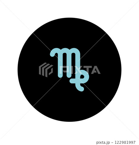 Zodiac horoscope. Virgo astrological icon symbol. Stylized star sign esoteric. Simple line vector illustration 122981997