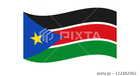 Flag of South Sudan. Sudanese national symbol in official colors. Template icon. Abstract vector background 122982062