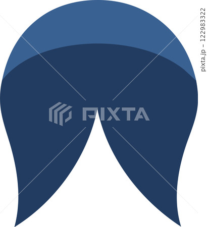 Long Blue Cartoon Mustache Icon Quirky Design Element Father's Day Icon Moustache 122983322