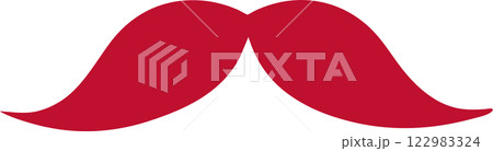 Red Mustache Icon Quirky Design Element Father's Day Icon Moustache 122983324