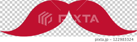 Red Mustache Icon Quirky Design Element Father's Day Icon Moustache 122983324