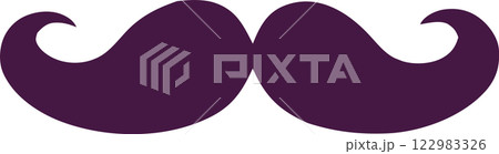 Purple Mustache Icon Quirky Design Element Father's Day Icon Moustache 122983326