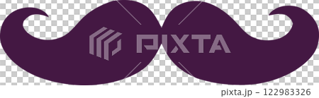 Purple Mustache Icon Quirky Design Element Father's Day Icon Moustache 122983326