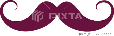 Purple Mustache Icon Quirky Design Element Father's Day Icon Moustache 122983327