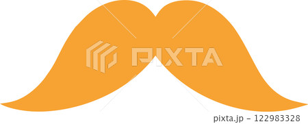 Orange Mustache Icon Quirky Design Element Father's Day Icon Moustache 122983328