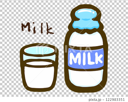 牛奶和牛奶瓶的塗鴉風格插圖 牛奶和牛奶瓶的塗鴉風格插圖 122983351