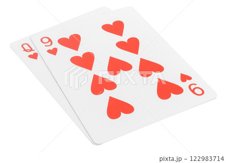 card gambling nine isolated on white background card gambling nine isolated on white background 122983714