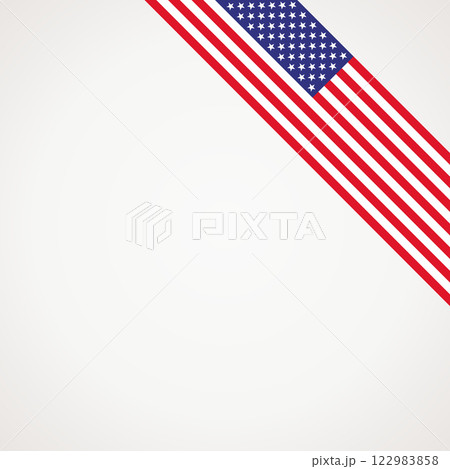 Corner ribbon flag of USA 122983858