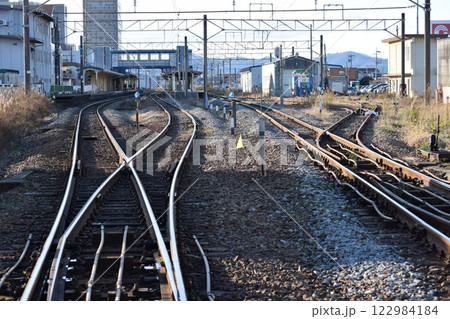 鉄道線路の分岐ポイント 122984184