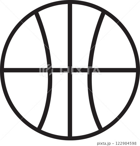 Simple black and white basketball ball icon representing sports, competition, and athleticism, perfect for logos, websites, and graphic design projects Simple black and white basketball ball icon representing sports, competition, and athleticism, perfect for logos, websites, and graphic design projects 122984598