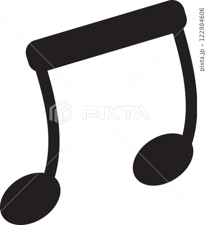 Simple black sixteenth music note symbolizing musical rhythm, melody, and the art of sound, perfect for music related designs and educational materials 122984606