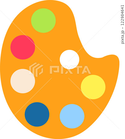 Orange artist s palette displays an array of colorful paint dabs, creating a vibrant and inspiring composition that evokes creativity and artistic expression Orange artist s palette displays an array of colorful paint dabs, creating a vibrant and inspiring composition that evokes creativity and artistic expression 122984641