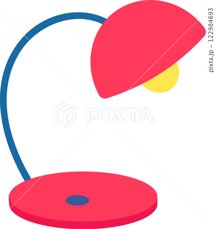 Stylish red desk lamp enhancing work efficiency by providing focused light, creating a visually appealing and productive workspace for studying, reading, or drawing Stylish red desk lamp enhancing work efficiency by providing focused light, creating a visually appealing and productive workspace for studying, reading, or drawing 122984693
