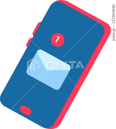 Modern smartphone showcasing a new email notification, highlighting the need for immediate attention to incoming digital communication and enhancing connectivity in daily life 122984696