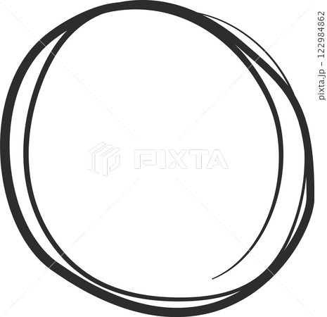 Double outlined imperfect circle forming a unique frame for text or design, infusing projects with a handcrafted authenticity and a touch of artistic charm 122984862