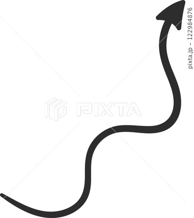 Wavy arrow pointing upward, representing growth, success, and positive momentum in both business and personal development, illustrating the journey toward achievement and aspiration 122984876