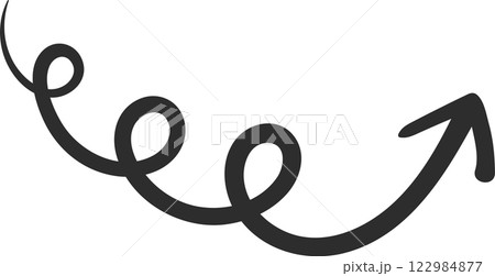 Featuring a simple yet impactful visual representation of a journey, the swirling arrow conveys movement and growth, symbolizing progress and forward advancement in a dynamic way 122984877