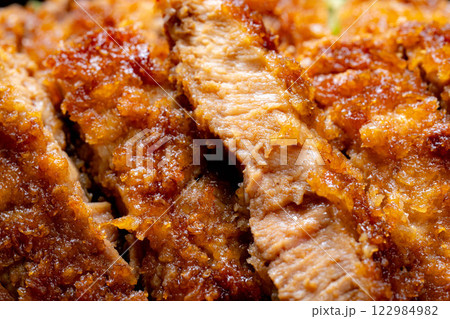 【食べ物素材】どんぶりに盛られたソースカツ丼【郷土料理】 122984982