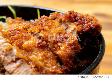 【食べ物素材】どんぶりに盛られたソースカツ丼【郷土料理】 【食べ物素材】どんぶりに盛られたソースカツ丼【郷土料理】 122984985