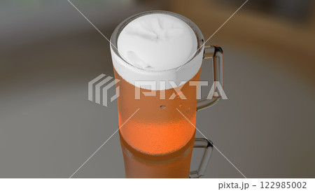 窓際のテーブルに置かれたビール 窓際のテーブルに置かれたビール 122985002