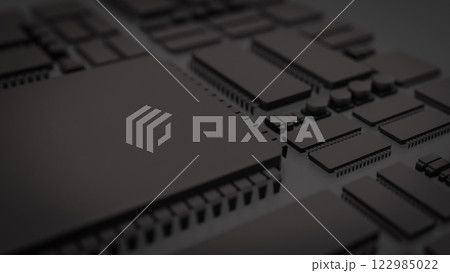 The Black PCB Board for It to Technology concept 3d Rendering. 122985022