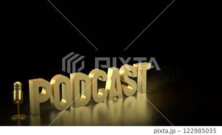 Microphone for  podcast or Radio live concept 3d Rendering. 122985035