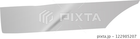 Close up of a metallic gray car body part, featuring smooth curves and an abstract design against a white background, ideal for automotive or design projects 122985207