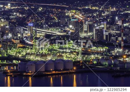 徳山 徳山駅周辺の夜景 山口県周南市 徳山 徳山駅周辺の夜景 山口県周南市 122985294