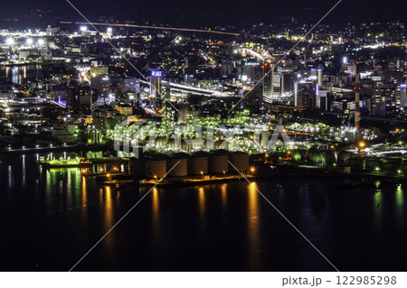 徳山 徳山駅周辺の夜景 山口県周南市 徳山 徳山駅周辺の夜景 山口県周南市 122985298
