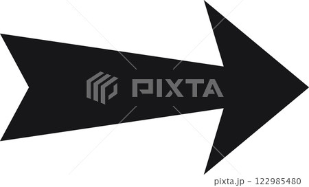 Large, solid black arrow pointing right against a clean white background, effectively indicating direction and serving various design needs with its bold, modern aesthetic Large, solid black arrow pointing right against a clean white background, effectively indicating direction and serving various design needs with its bold, modern aesthetic 122985480