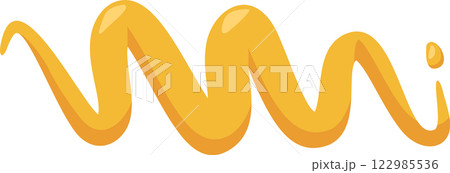 Wavy streams of delicious melted cheese or honey flowing smoothly create a tempting visual, ideal for enhancing food packaging or captivating advertising designs 122985536