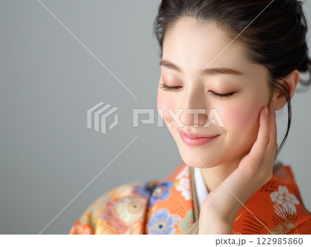 着物を着た素肌美人 着物を着た素肌美人 122985860