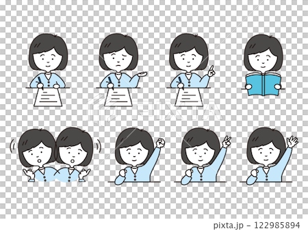 Studying people illustration set Studying people illustration set 122985894
