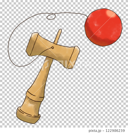 けん玉 手描きイラスト けん玉 手描きイラスト 122986239