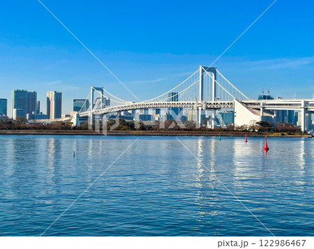 東京お台場海浜公園　レインボーブリッジ 122986467