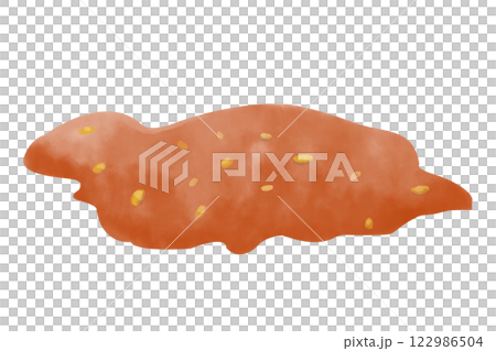 Watercolor Illustration with Strawberry Jam Puddle, Clipart Template for Print, Web Advertising, Textiles 122986504