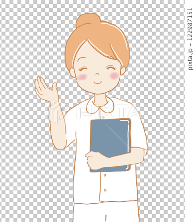 護理師解釋、指導、微笑 護理師解釋、指導、微笑 122987151