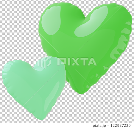 3D image_heart balloon_green 3D image_heart balloon_green 122987220
