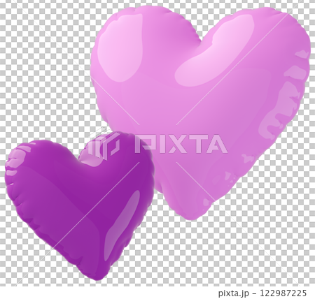 3D 影像_心形氣球_紫色 3D 影像_心形氣球_紫色 122987225