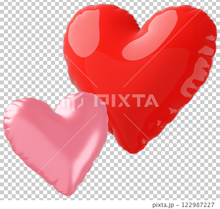 3D 影像_心形氣球_紅色 3D 影像_心形氣球_紅色 122987227