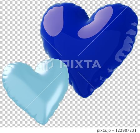 3D 影像_心形氣球_藍色 3D 影像_心形氣球_藍色 122987231