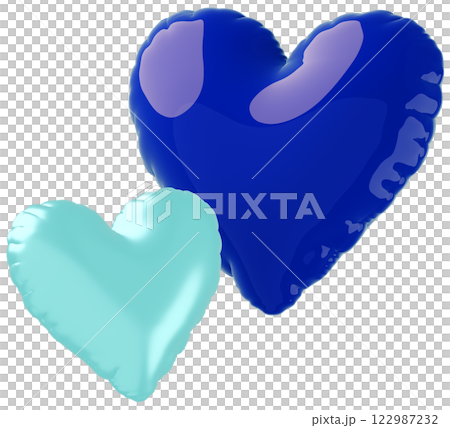 3D 影像_心形氣球_藍色 122987232