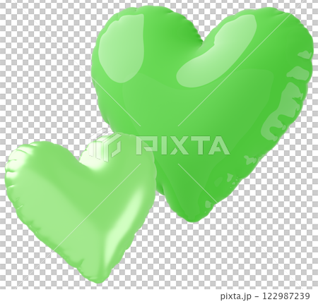 3D image_heart balloon_green 122987239