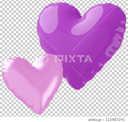 3D image_heart balloon_purple 3D image_heart balloon_purple 122987241