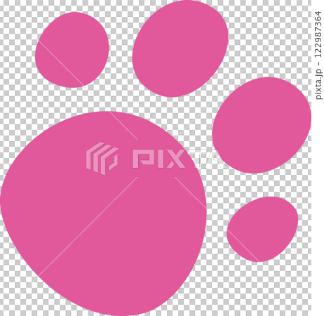 Frisk Pink Dog Paw Prints 122987364