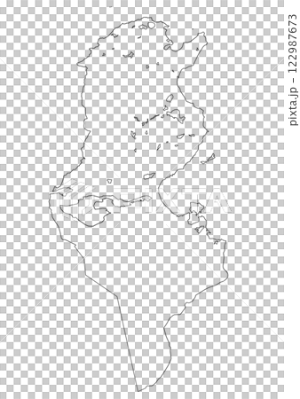 白地図　チュニジア 122987673